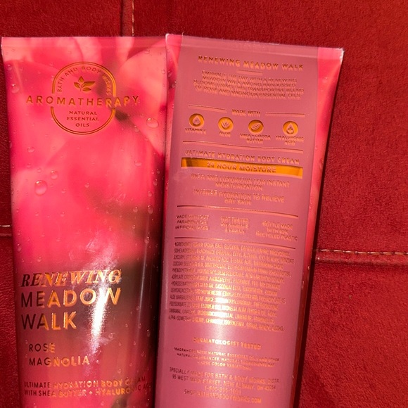 BBW 2pc Body Cream Aromatherapy Renewing Meadow Walk Rose Magnolia - Picture 2 of 3